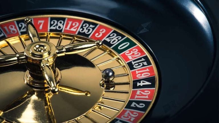 Ruangan kasino virtual modern dengan dealer dan pemain ramai